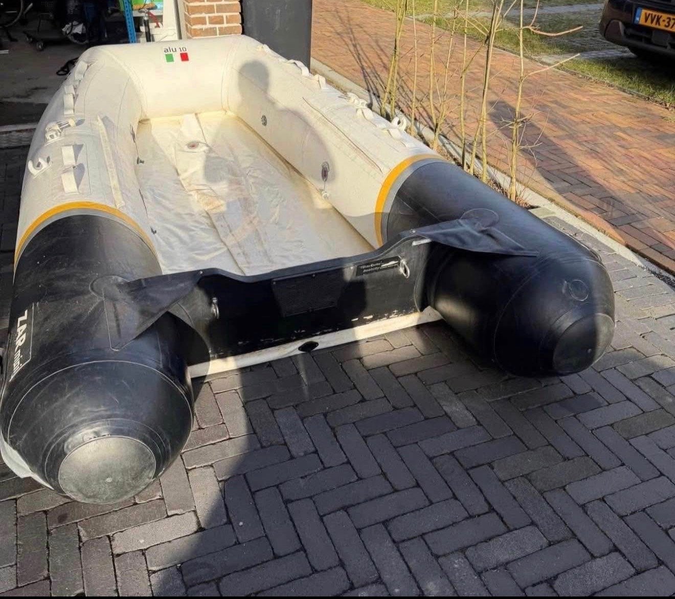 ZAR Mini ALU 10 Rubberboot met Johnson GT 10 Buitenboordmoto, Watersport en Boten, Ophalen, Aluminium, ZAR Mini, Gebruikt