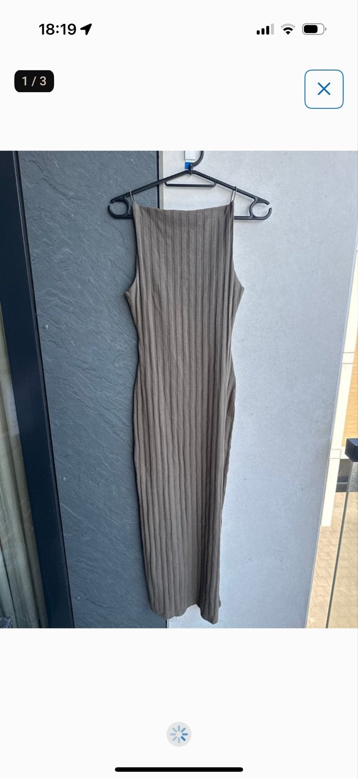 Zara Ribgebreide Midi Jurk - Maat S, Bruin, Ophalen of Verzenden, Zo goed als nieuw, Maat 36 (S)