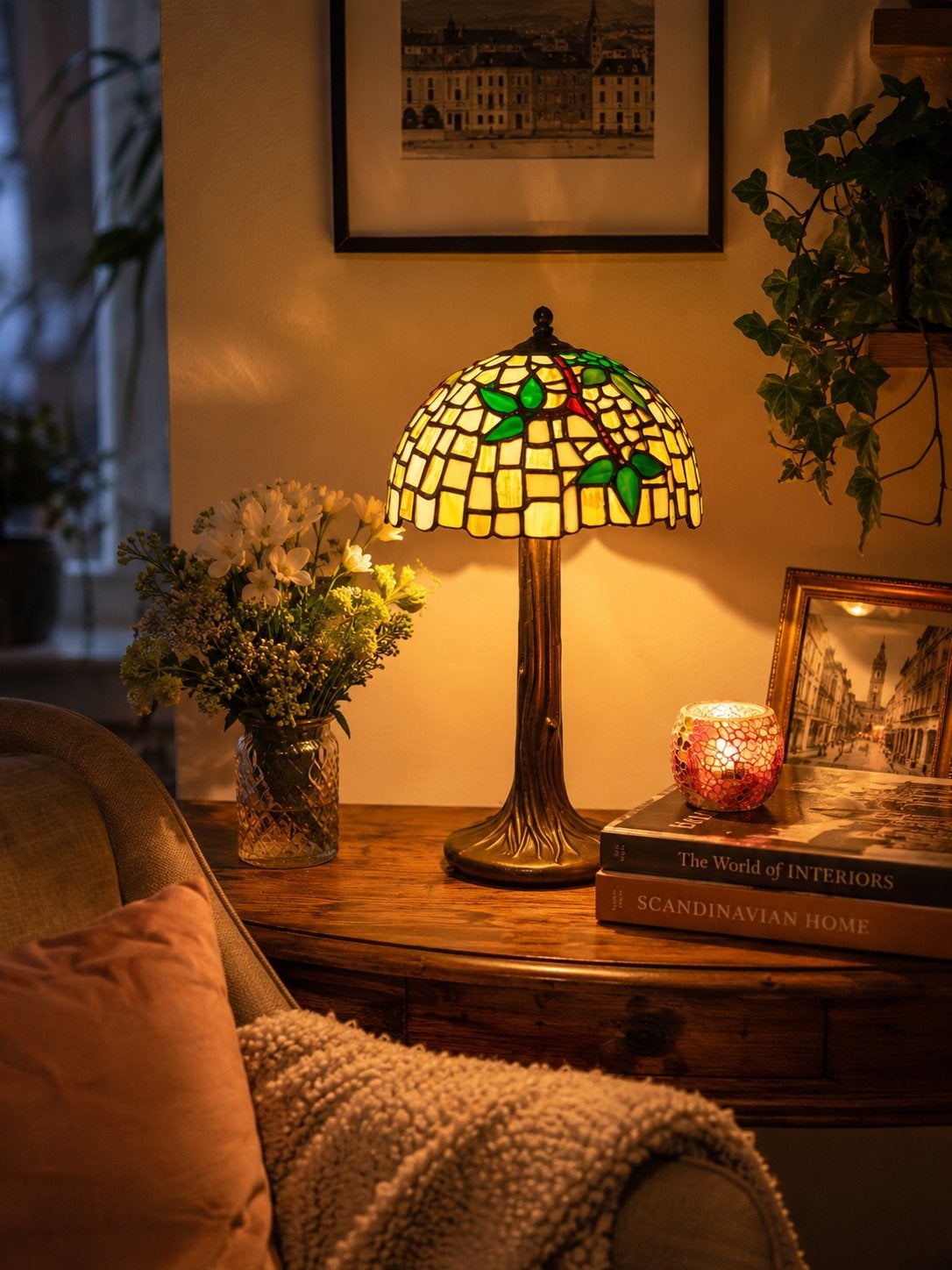 Tiffany Tafellamp - Klassiek Glas-in-lood Design, Huis en Inrichting, Ophalen, Tiffany lamp, Meerkleurig, Klassiek