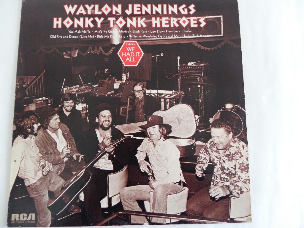 LP Waylon Jennings - Honky Tonk Heroes, Ophalen of Verzenden, Gebruikt, 12 inch