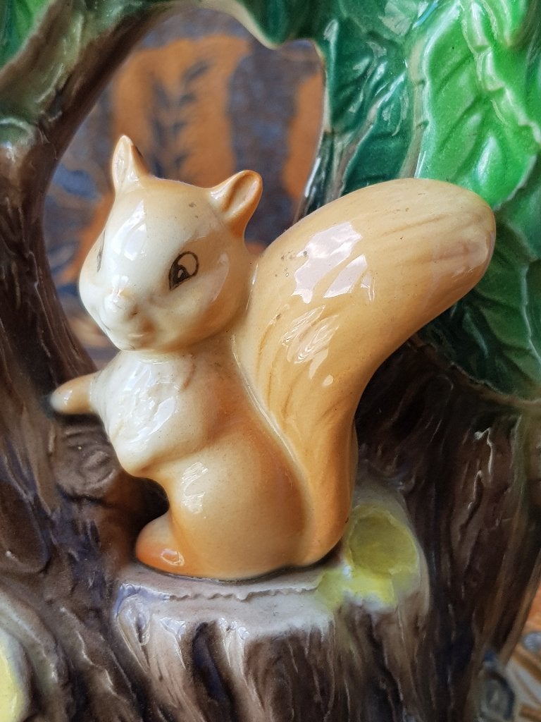 Mooie oude Engelse Hornsea vaas als boom en eekhoorn 15,8 cm, Ophalen of Verzenden