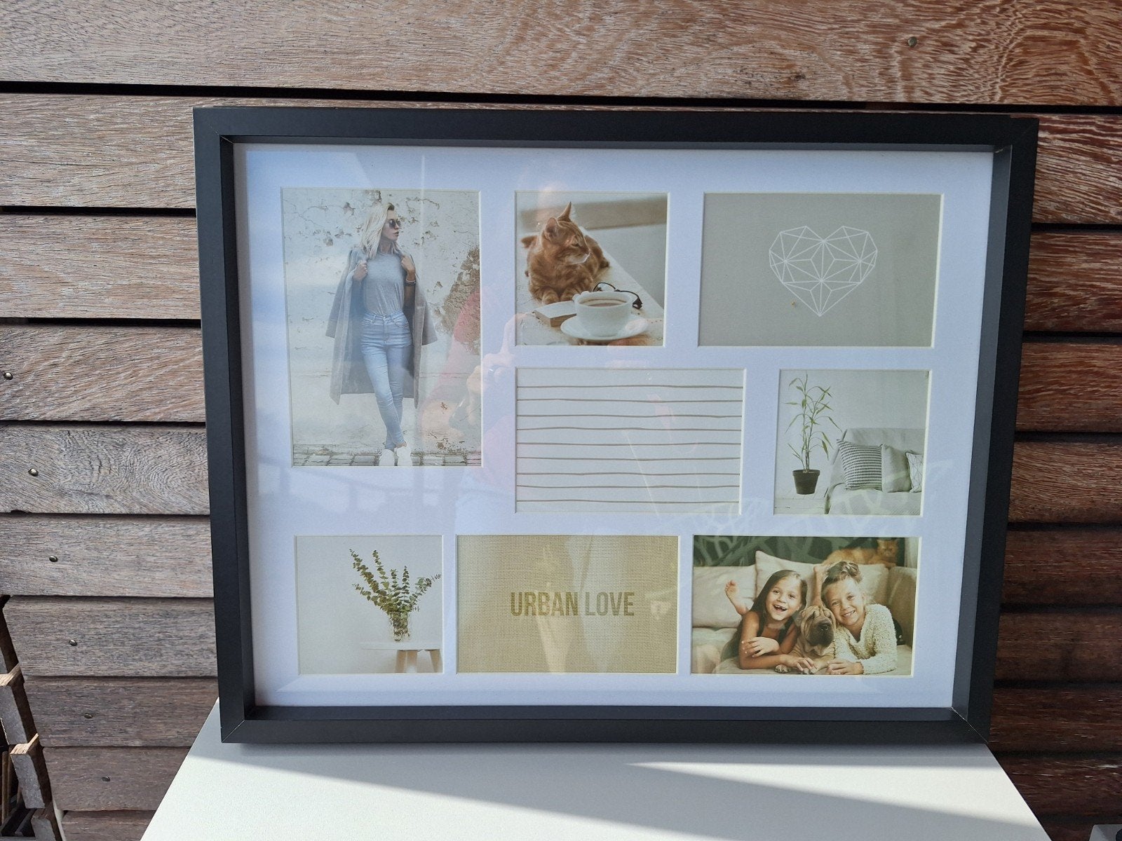 5 stuks zwarte fotolijsten (voor meerdere foto's), Ophalen, Hangend, Nieuw, Glas