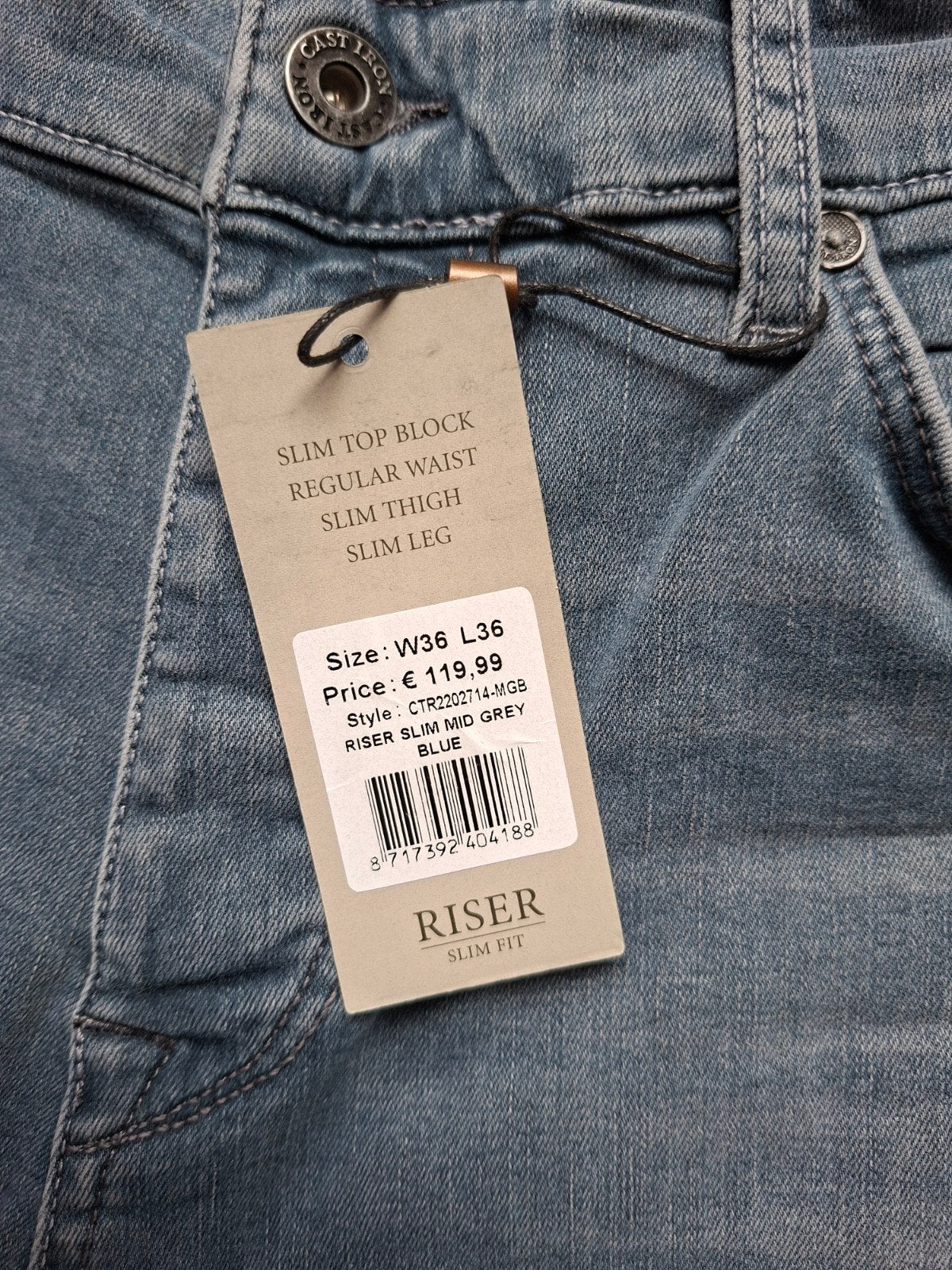 CAST IRON Riser slimfit jeans W36 L36, W36 - W38 (confectie 52/54), Blauw, Nieuw, Ophalen of Verzenden