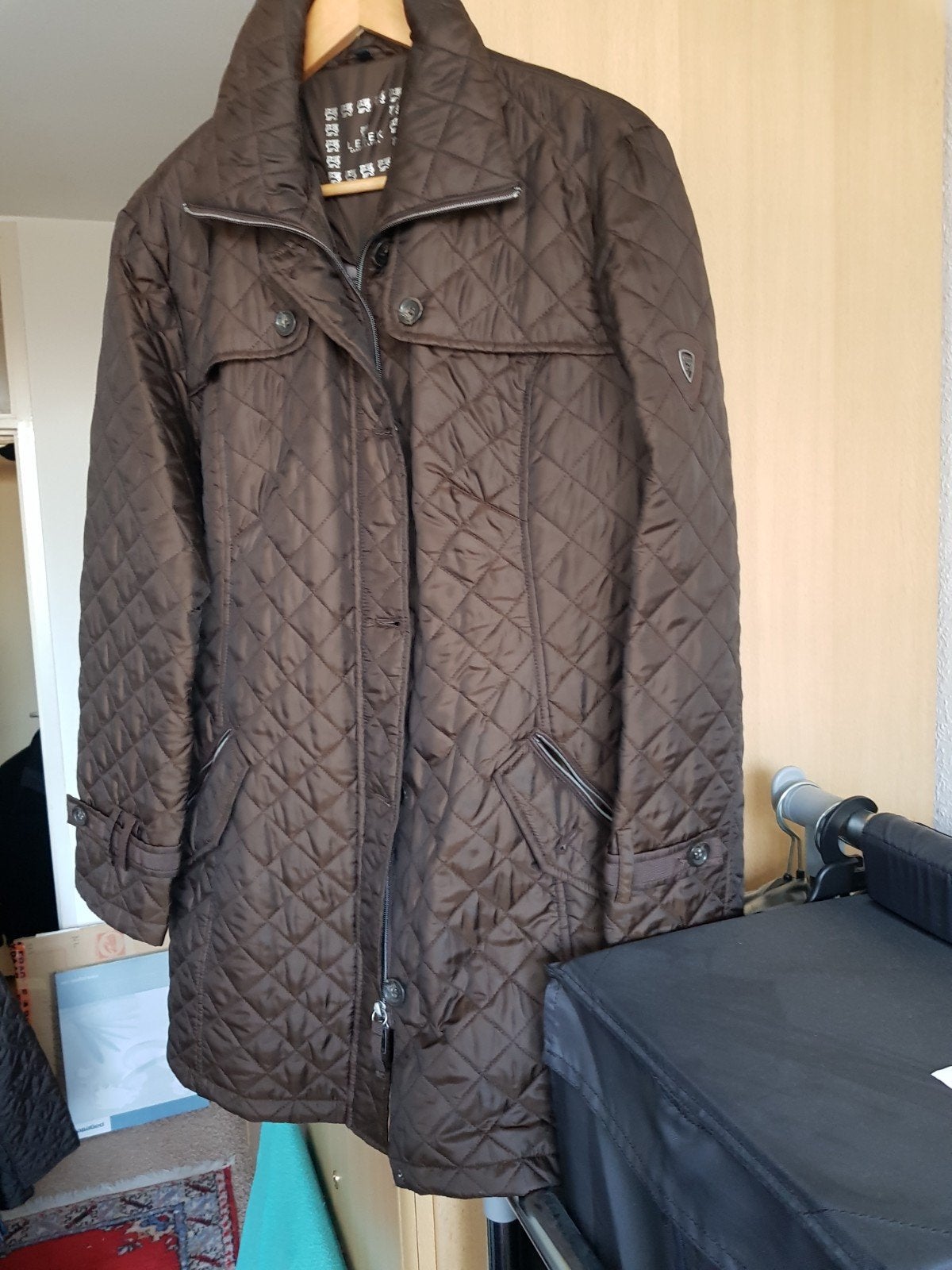 Barbara Lebek jas, Bruin, Maat 46/48 (XL) of groter, Ophalen of Verzenden, Zo goed als nieuw