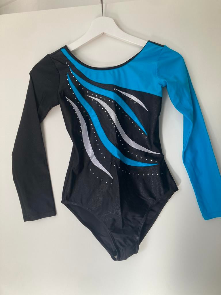 Turnpak blauw/zwart. Maat 150., Ophalen, Gebruikt, Blauw, Turnpak(je)