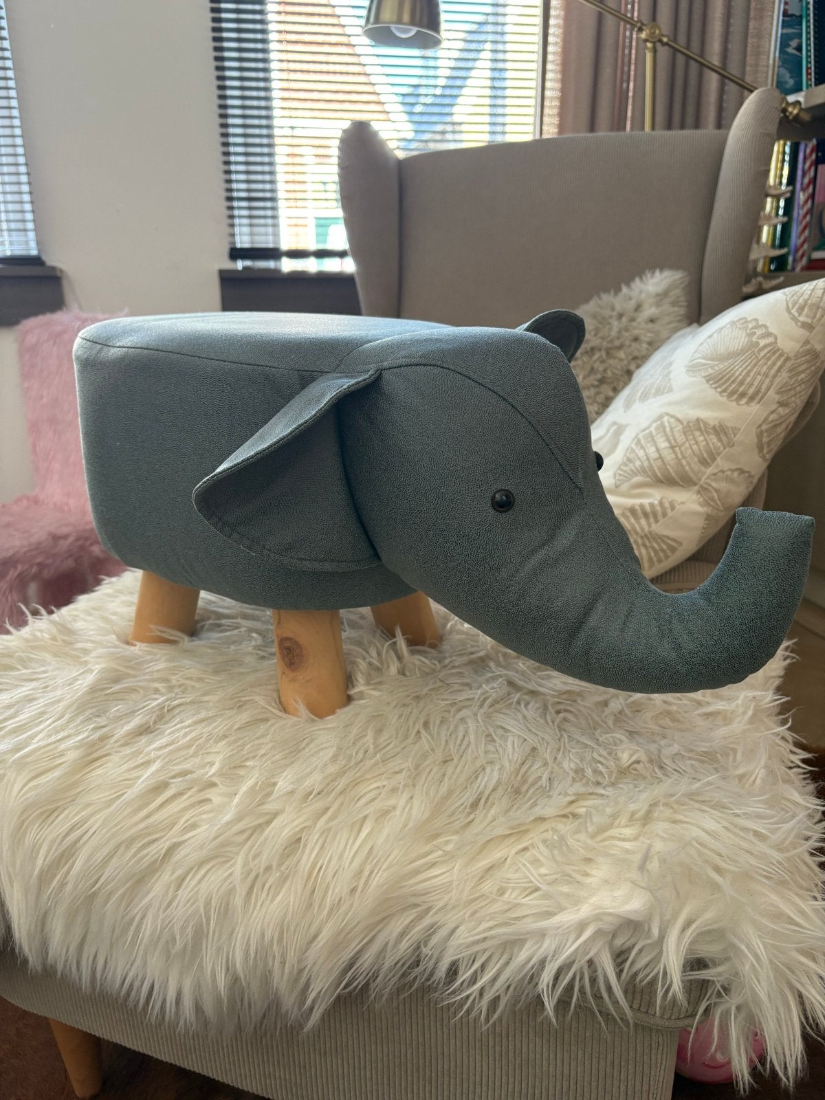 Kinderkruk Olifant - Zo goed als nieuw - Blauw/Donkergrijs, Ophalen, Zo goed als nieuw