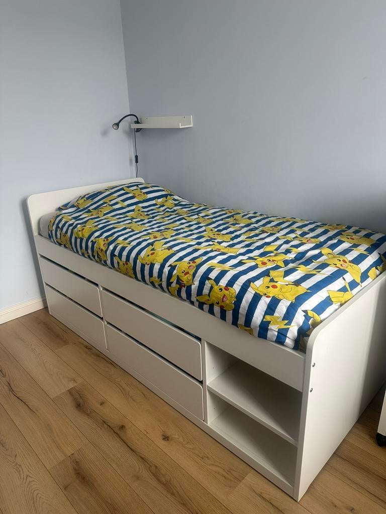 Ikea Släkt eenpersoonsbed, 85 tot 100 cm, Ophalen of Verzenden, Zo goed als nieuw, Lattenbodem