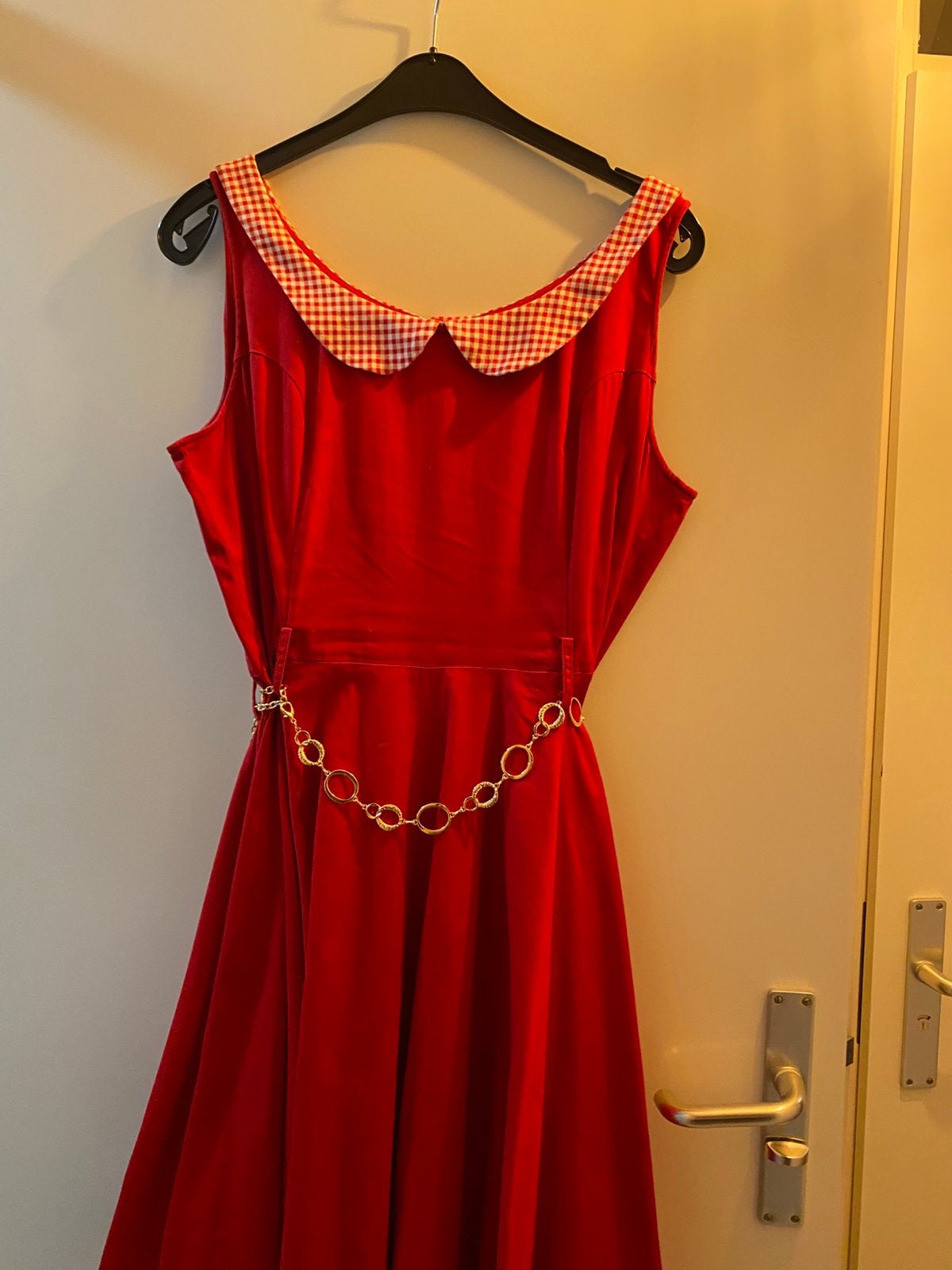 Swing jurk, Kleding | Dames, Jurken, Maat 42/44 (L), Ophalen of Verzenden, Zo goed als nieuw, Rood