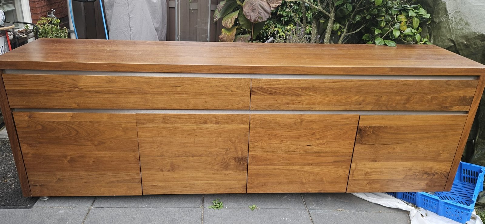 Notenhout dressoir, Ophalen, Zo goed als nieuw, 25 tot 50 cm, 200 cm of meer