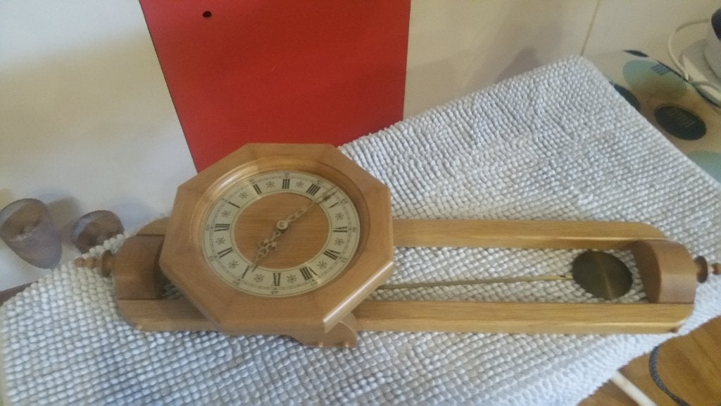 Blank eiken klok, Ophalen of Verzenden, Wandklok