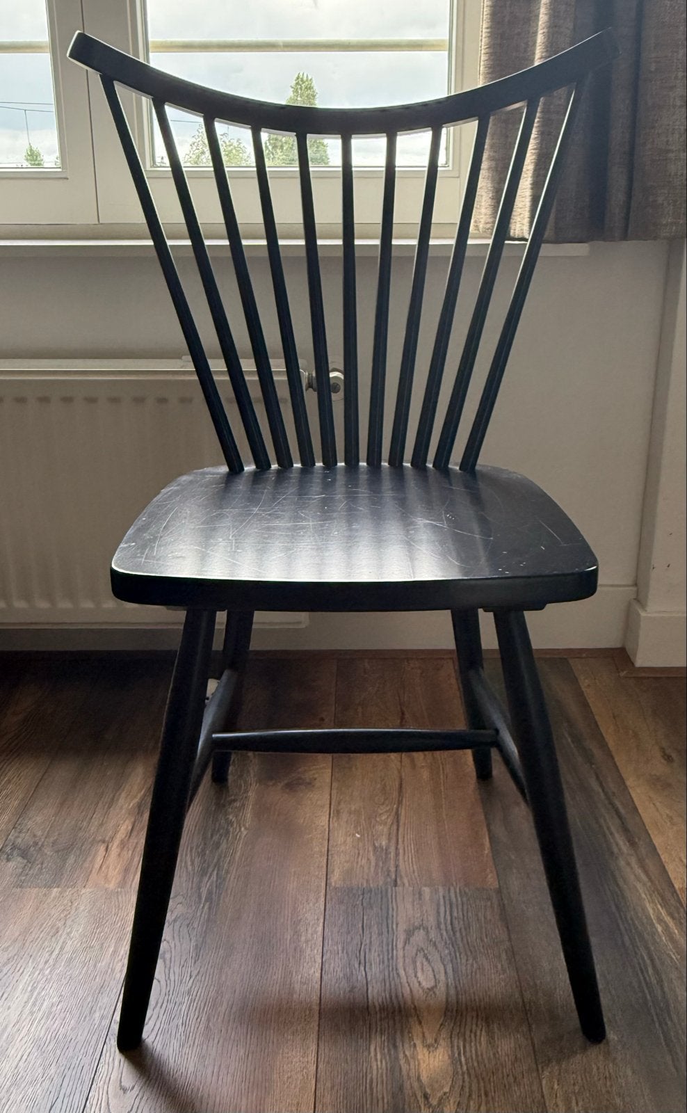 Set van 2 IKEA stoelen, vintage look, zwart, Ophalen, Gebruikt, Twee, Zwart