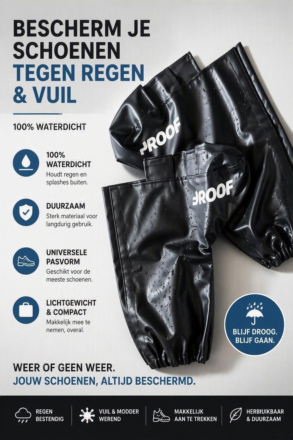 Waterdichte overschoenen, Ophalen of Verzenden, Zo goed als nieuw, PROOF