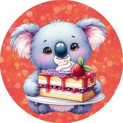 L2229 icing frosting koala 20cm eetbare taart print top, Ophalen of Verzenden, Nieuw, Taarten, Versiering