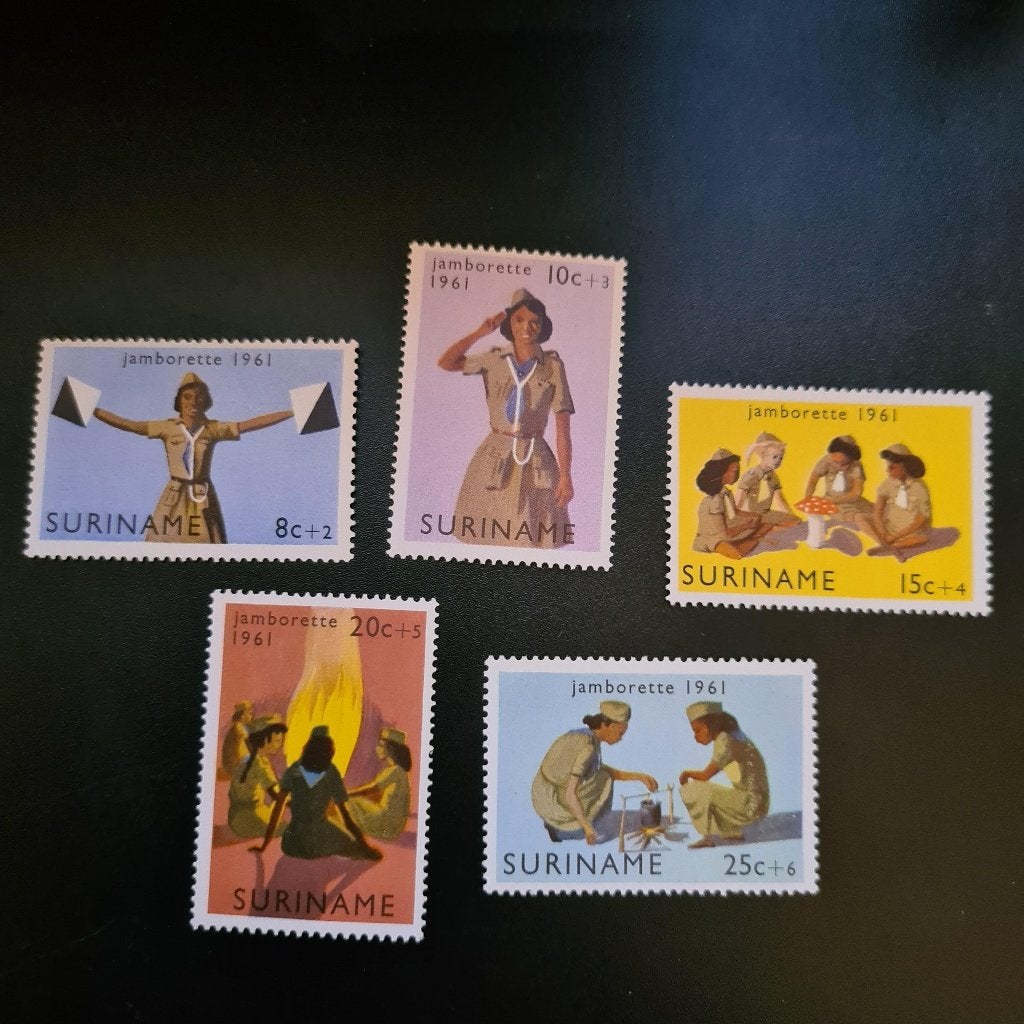 1961 Suriname (mi 408-412) scouting padvinderij (postfris), Ophalen of Verzenden, Postfris, Overige thema's