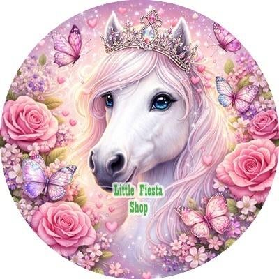 L2062 icing frosting paard 20cm eetbare taart print top, Ophalen of Verzenden, Nieuw, Taarten, Versiering