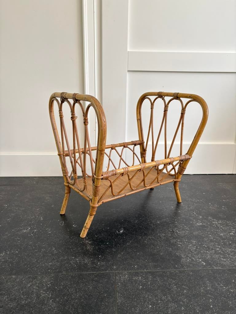 Rotan poppenbedje vintage, Ophalen of Verzenden, Gebruikt