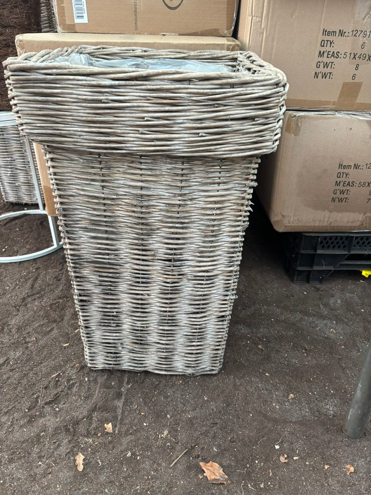 Rieten manden partij, Tuin en Terras, Bloempotten, Ophalen, Overige materialen, Rond, Nieuw