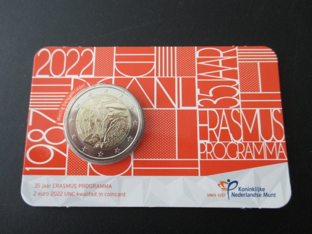 Coincard 35 jaar Erasmus programma 2022, Postzegels en Munten, Munten | Nederland, Ophalen of Verzenden, Koningin Beatrix, Euro's