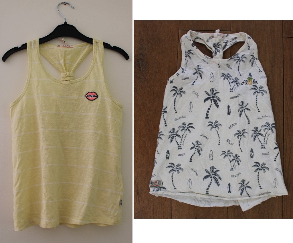 2 Topjes van America Today 134/140, Kinderen en Baby's, Kinderkleding | Maat 134, America Today, Gebruikt, Meisje, Ophalen of Verzenden