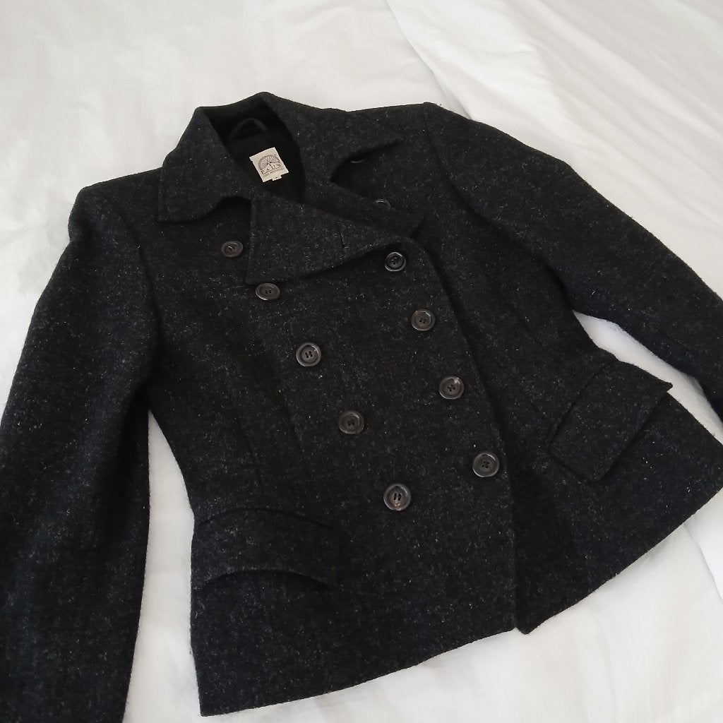 Pauw Harris Tweed coat L, Kleding | Dames, Pauw, Zo goed als nieuw, Grijs, Ophalen
