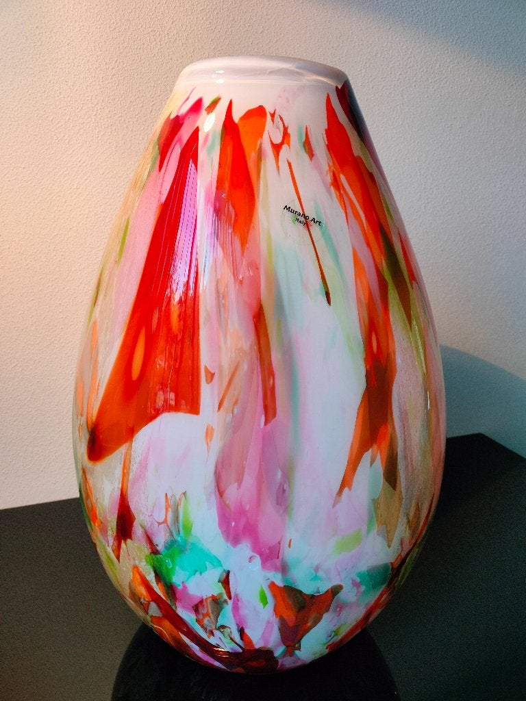 Vaas Glas Klassiek Traanvorm Kleurrijk, Ophalen of Verzenden