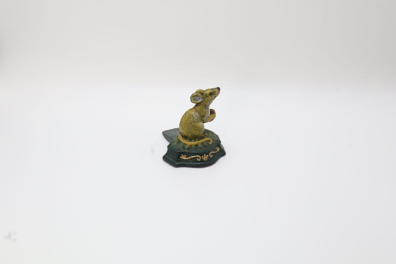 Vintage Deurstopper Muis - Gietijzer Groen/Goud, Huis en Inrichting, Binnen, Gebruikt, Ophalen of Verzenden, Meerkleurig