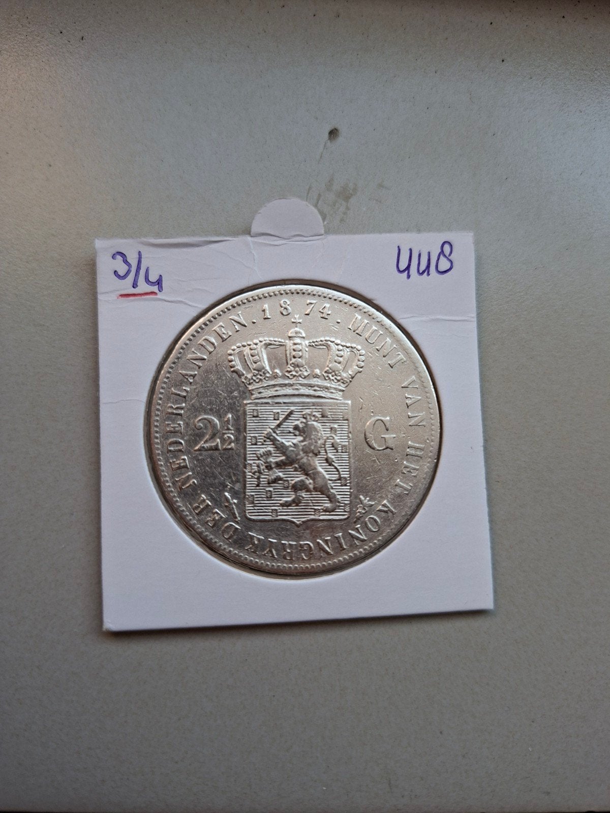 Rijksdaalder 1874 2,4 gulden 1874, Postzegels en Munten, Koning Willem III, Zilver, Ophalen of Verzenden, Losse munt