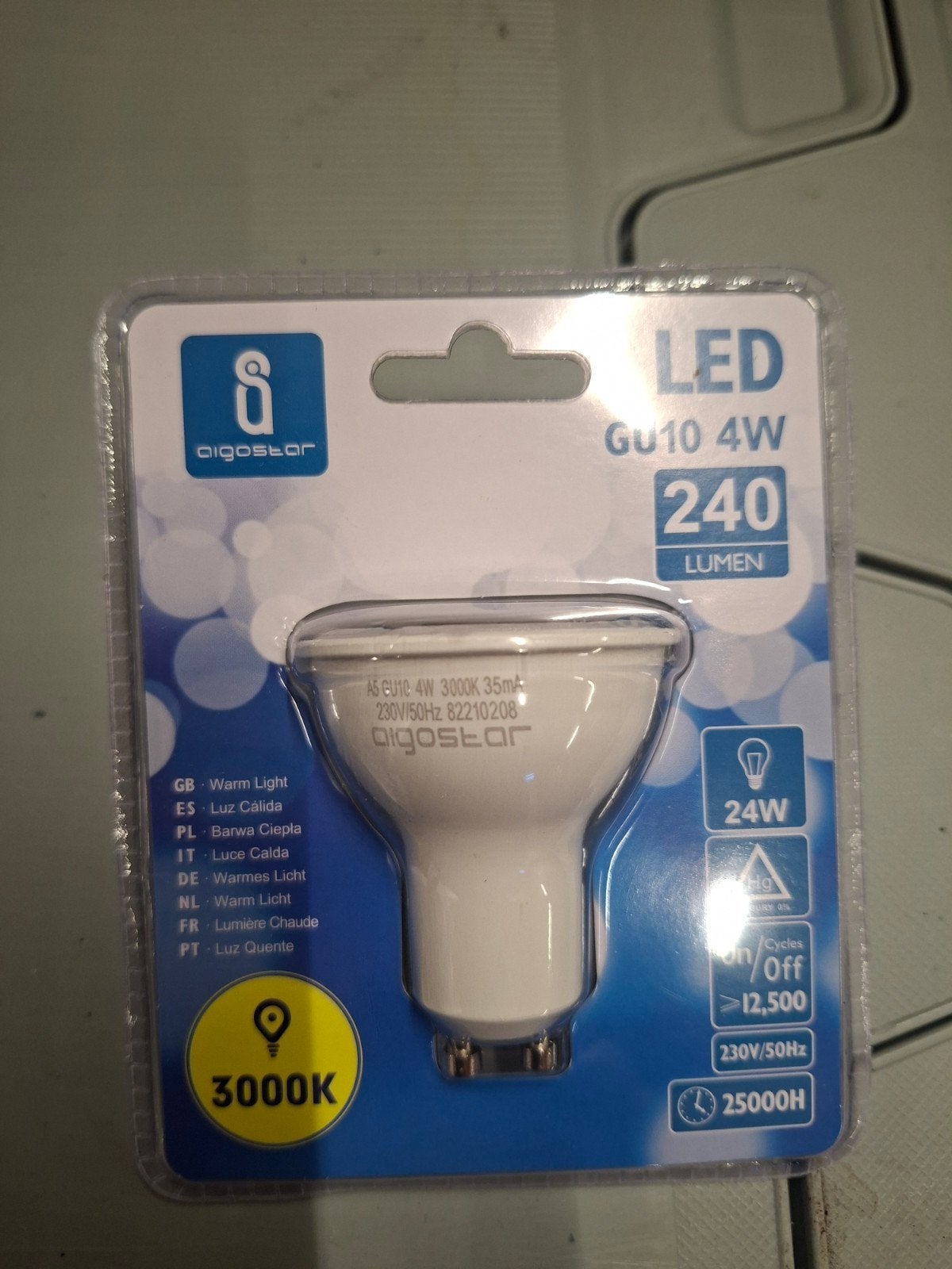Aigostar LED GU10 4W Warm Licht 3000K Lamp, Ophalen, Nieuw
