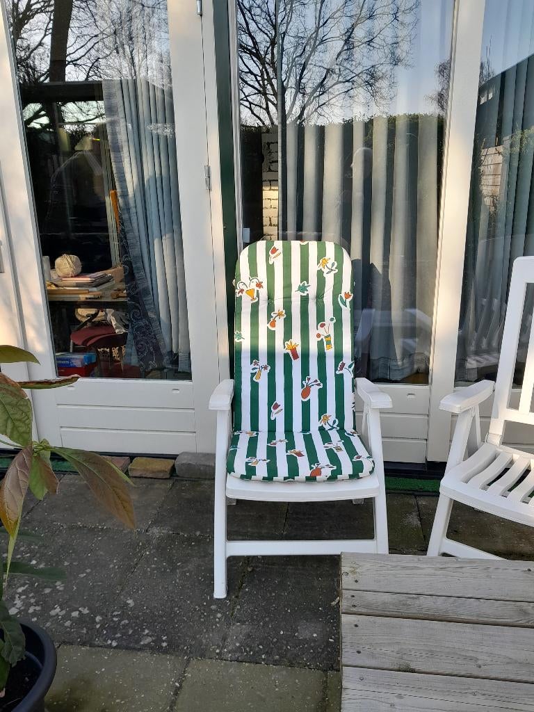 4 kussens voor tuinstoelen, Ophalen, Zo goed als nieuw, Overige materialen