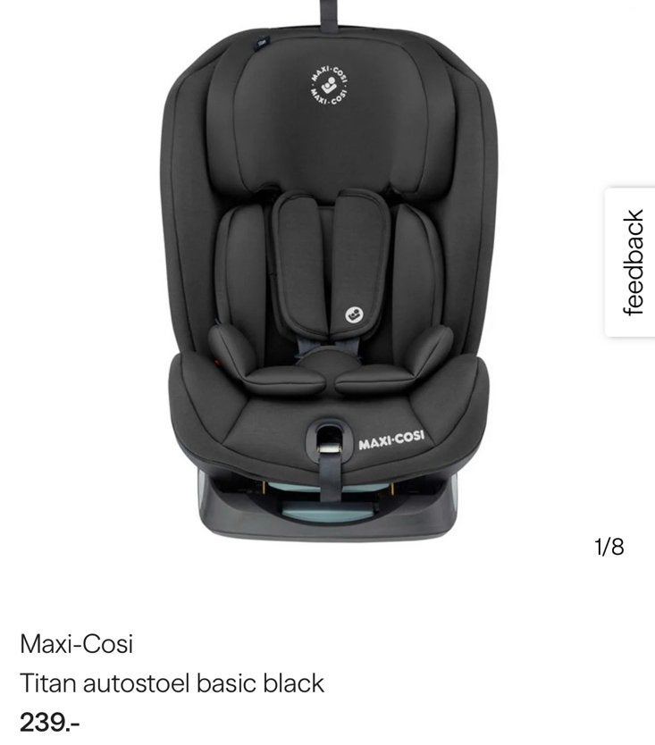 Maxi Cosi Titan Autostoel Basic Black - ISOFIX, Kinderen en Baby's, Autostoeltjes, Ophalen, Verstelbare rugleuning, 15 t/m 36 kg