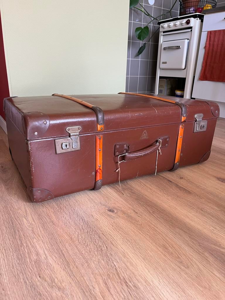 Grote vintage koffer 50x80x28 cm, Sieraden, Tassen en Uiterlijk, Koffers, Ophalen, Overige materialen, Gebruikt, 45 tot 55 cm