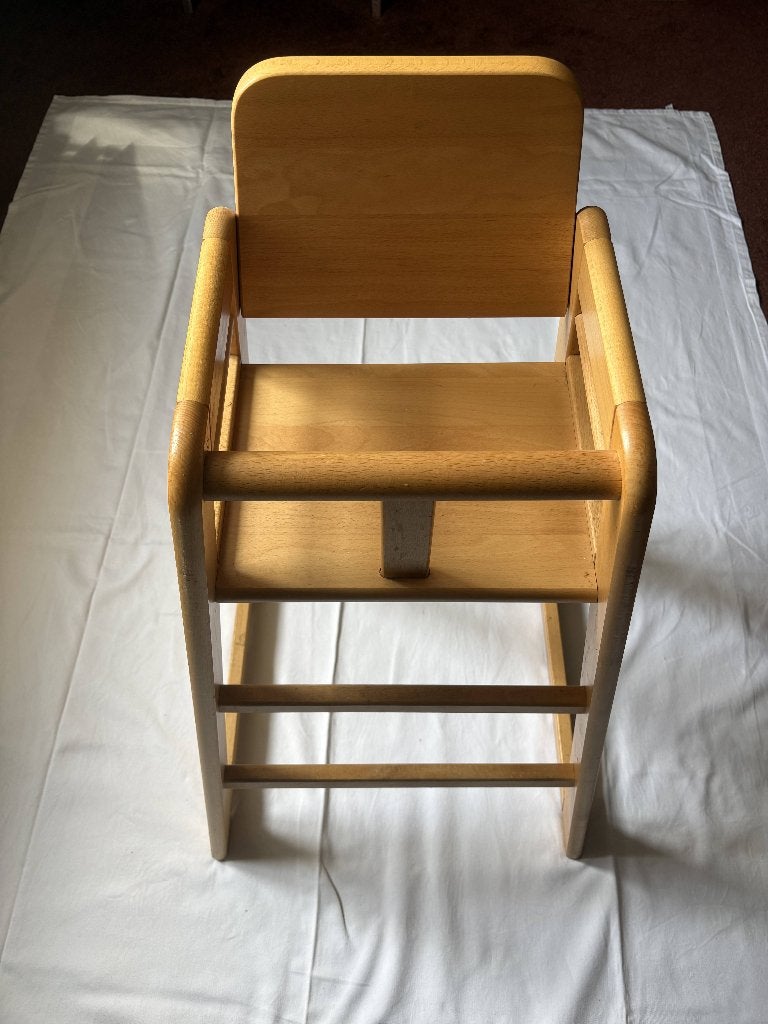 Houten kinderstoel / hoge stoel naturel hout, Ophalen, Gebruikt, Overige typen