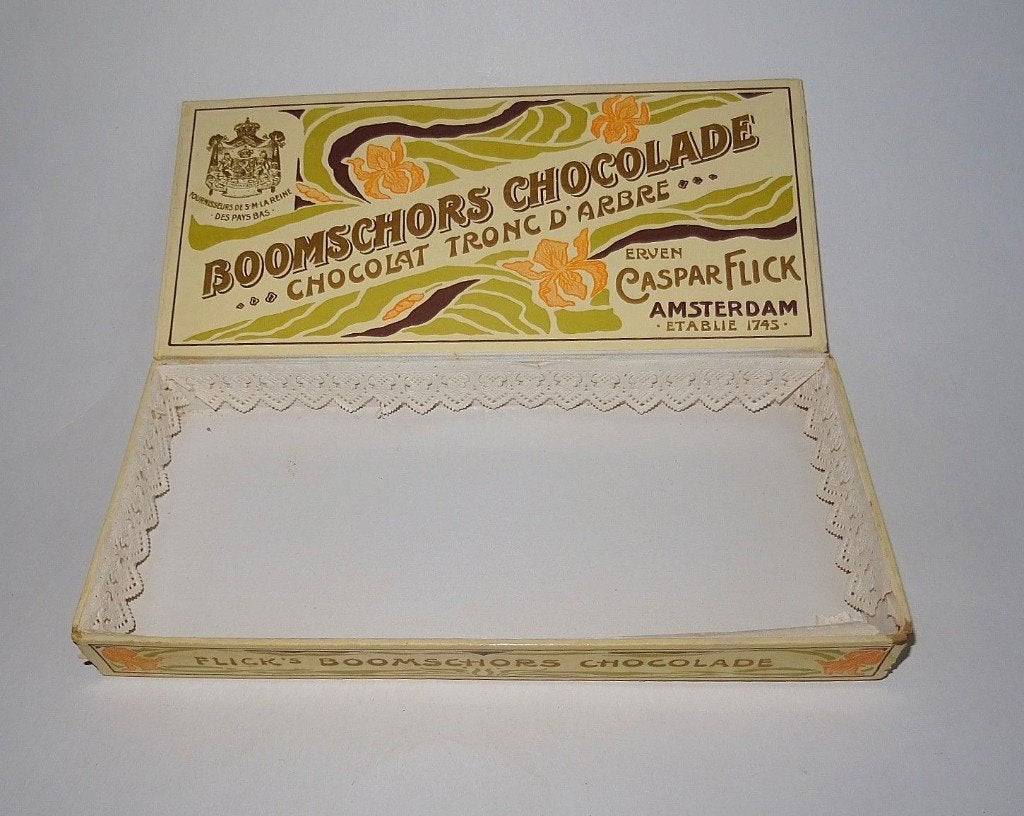 Zeldzame doos Caspar Flick Boomschors Chocolade, Verzamelen, Ophalen of Verzenden, Verpakking