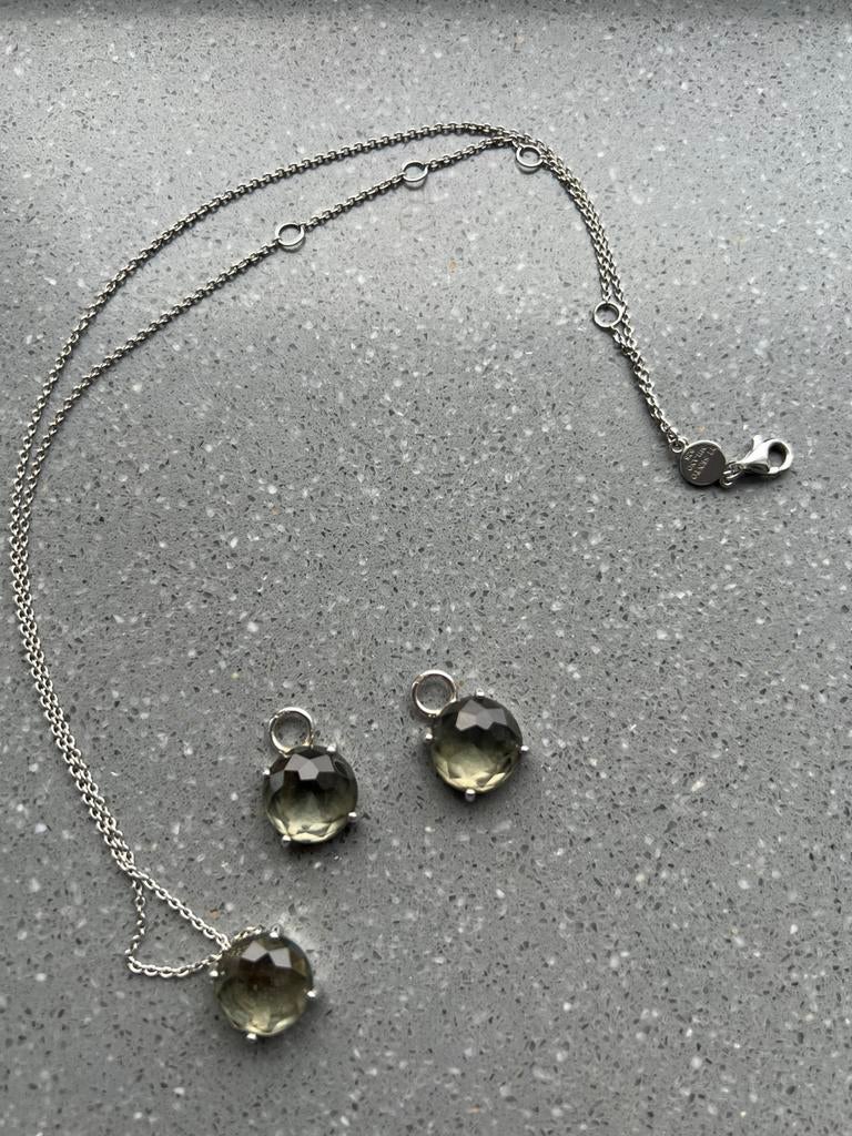 Ti Sento oorbedels + ketting met hanger, Ophalen, Zo goed als nieuw, Zilver