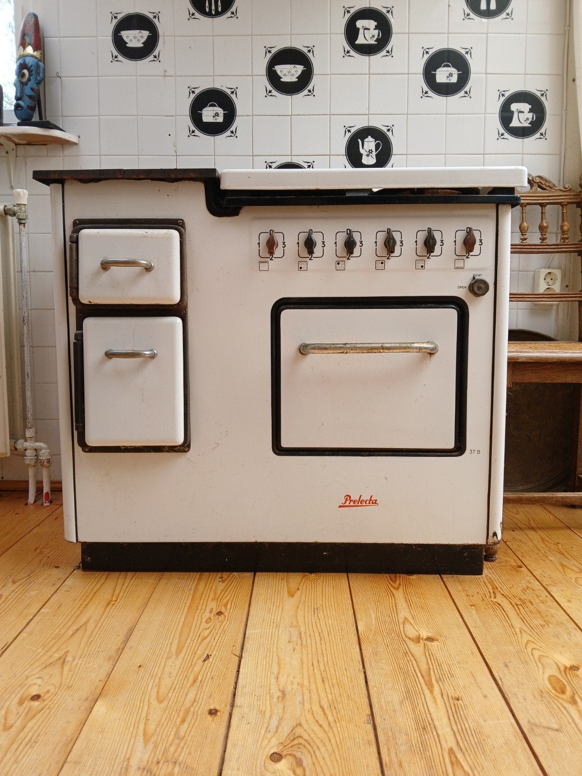 Vintage Perfecta fornuis met oven en kookplaten, Ophalen, Gebruikt, 60 cm of meer, 4 kookzones