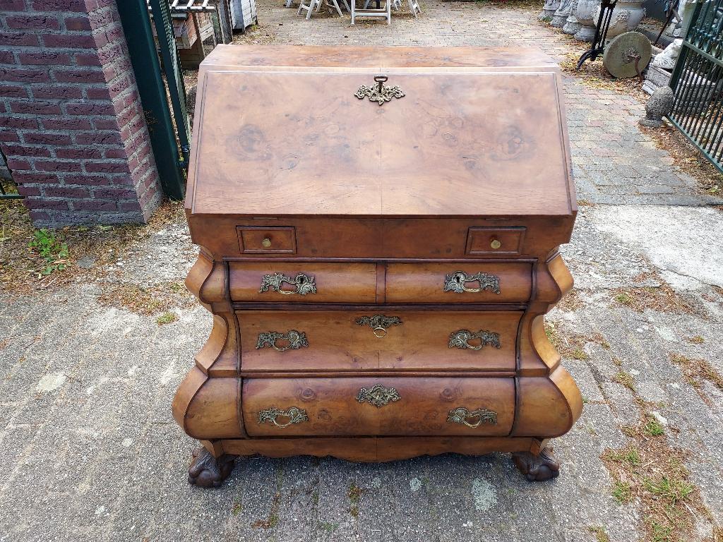 Barokstijl wortelnoten buiksecretaire., Antiek en Kunst, Ophalen