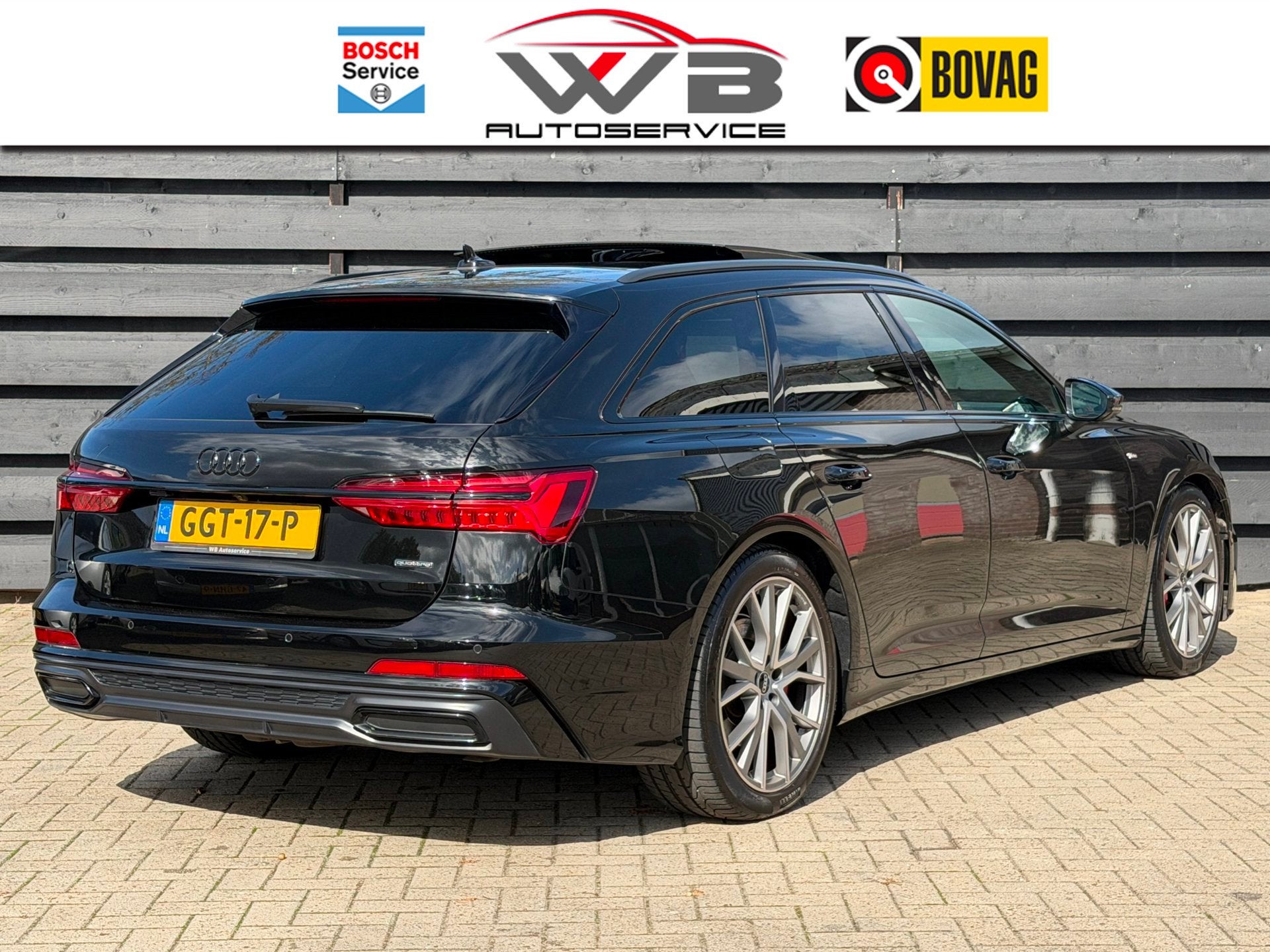 Audi A6 Avant 55 TFSIe S Line Competition I Pano I Matrix I, Auto's, Automaat, Gebruikt, 4 cilinders, Leder en Stof