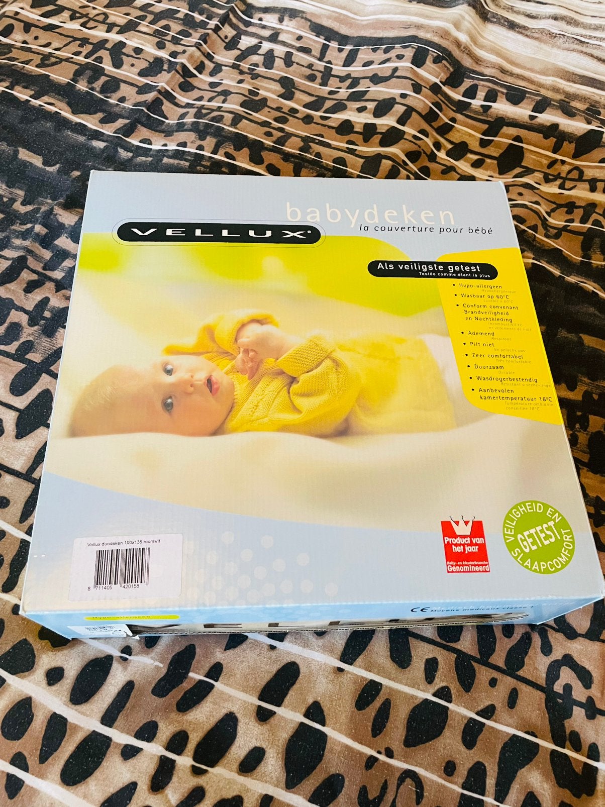 Vellux dubbele baby deken 100 x 135 roomwit hypoallergeen, 135 cm, Verzenden, Overige merken, Zo goed als nieuw