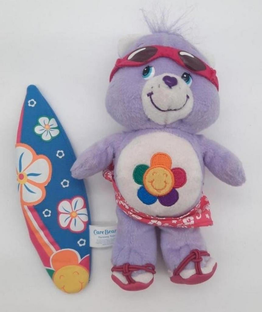 Troetelbeer / Care Bears Harmony met surfplank uit 2005, Ophalen of Verzenden, Zo goed als nieuw, Beer, Klein (minder dan 20 cm)