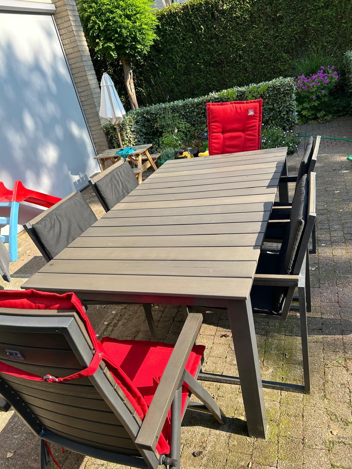 Tuinset 6 stoelen, Tuin en Terras, Ophalen, Kunststof, Gebruikt, 6 zitplaatsen