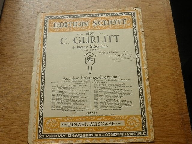 GURLITT- 4 KLEINE STÜCKEN -OP 179 - PIANO, Gebruikt, Klassiek, Ophalen of Verzenden, Artiest of Componist