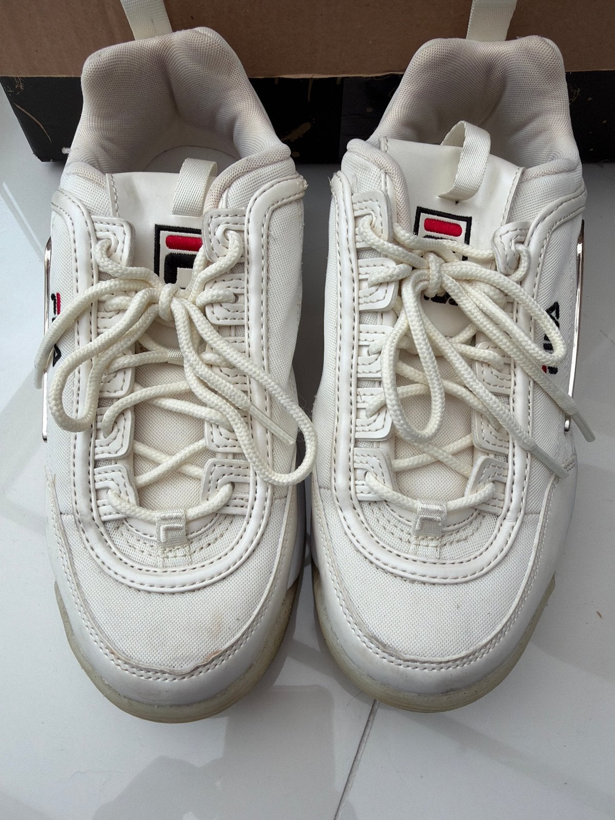 Fila Disruptor Sneakers Dames Maat 39 beige, Beige, Ophalen of Verzenden, Sneakers of Gympen, Gedragen