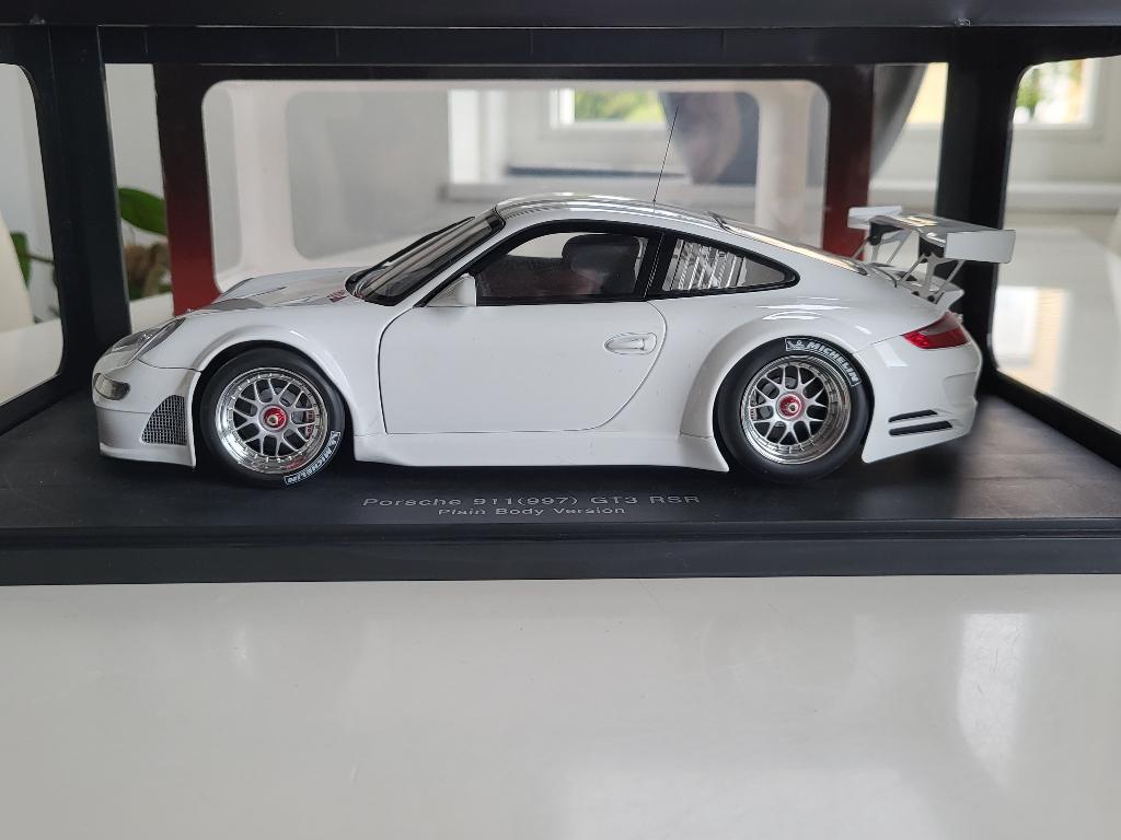 1:18 AutoArt Porsche 911 (997) GT3 RSR Plain Body White, Hobby en Vrije tijd, Modelauto's | 1:18, Auto, Autoart, NVT, Ophalen of Verzenden
