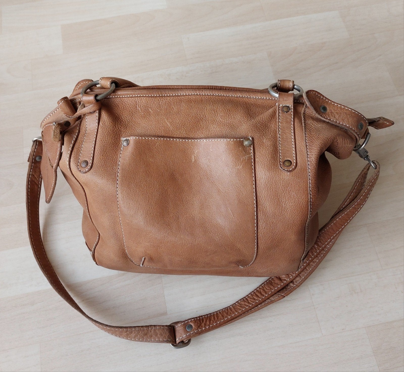Cowboysbag; leer; in mooie staat., Ophalen of Verzenden, Gebruikt, Bruin, Handtas