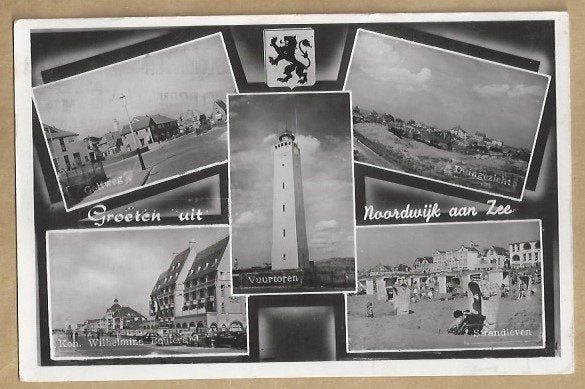 Oude ansichtkaart Noordwijk aan Zee - Meerdere gezichten, Ophalen of Verzenden, 1920 tot 1940, Gelopen, Zuid-Holland