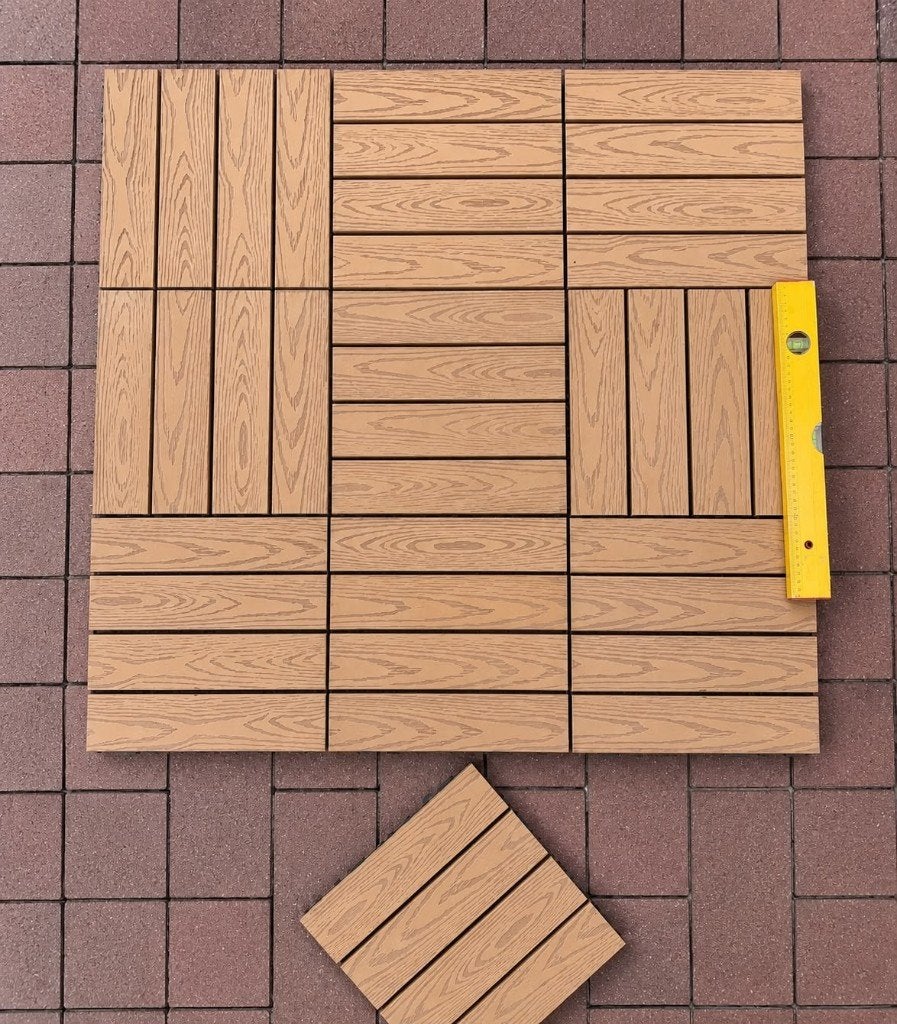 WPC Kliktegels Terras/Balkon 30x30 cm – 1 m2 per doos, Nieuw, Ophalen of Verzenden, Minder dan 5 m², Hout