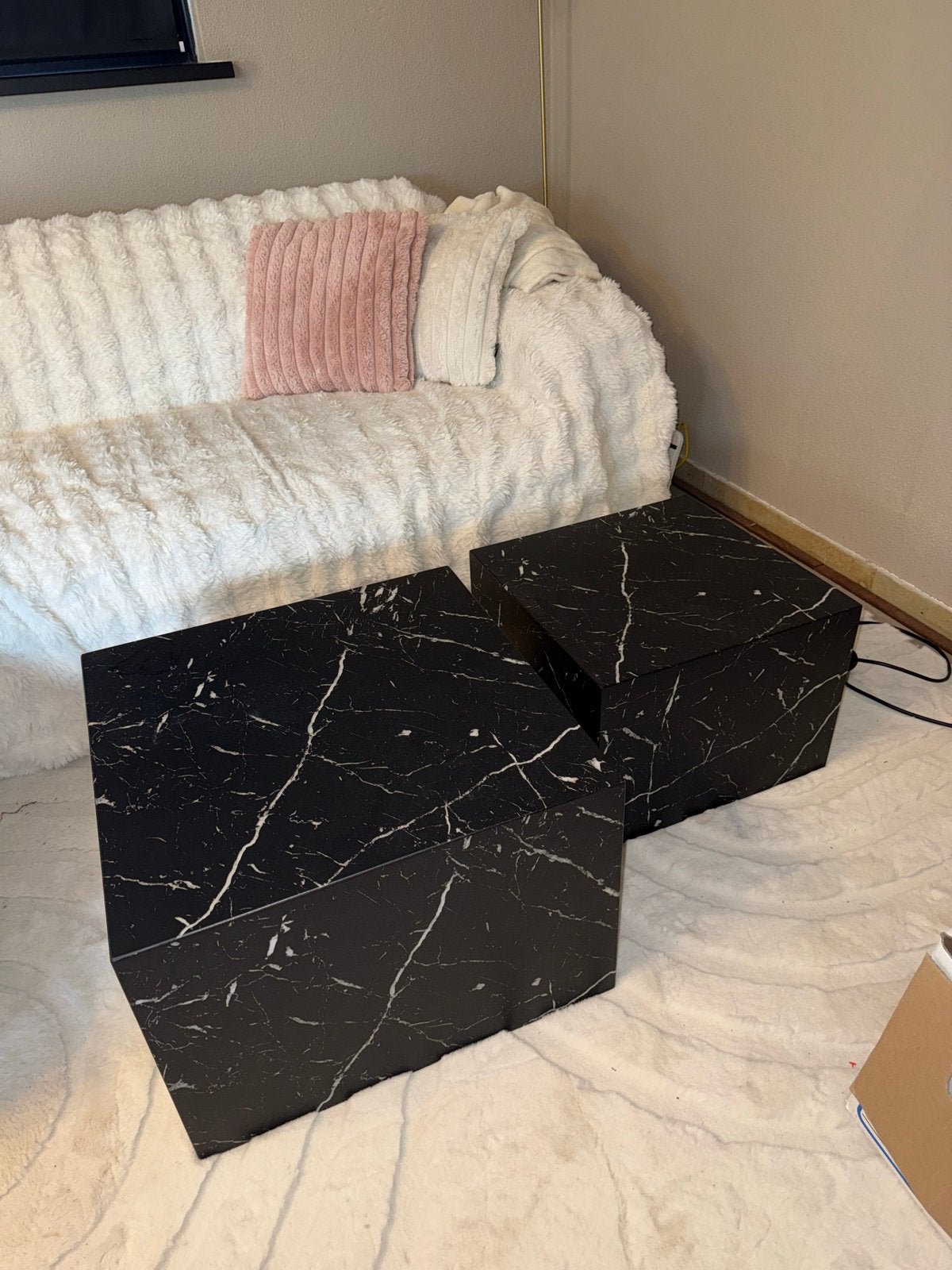 Salontafels blok marmer zwart, Huis en Inrichting, Ophalen, Overige materialen, Vierkant, 50 tot 100 cm
