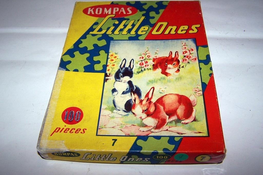 Antieke houten puzzle-Kompas. Little Ones. Izgs., Ophalen of Verzenden