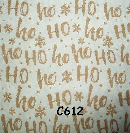 Servetten decoupage/bullet journal * ho ho ho C612, Verzenden, Nieuw
