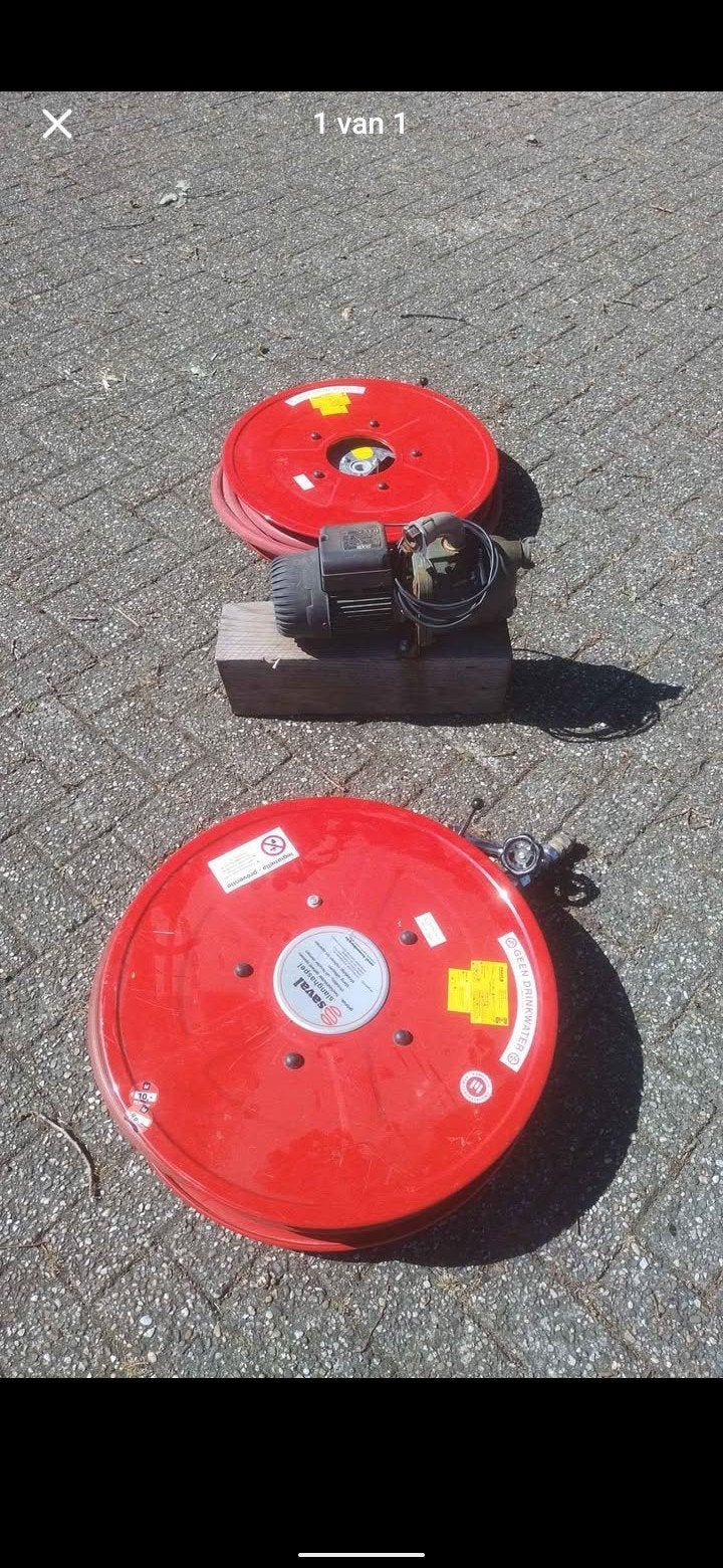 Saval brandslanghaspel met pomp, Ophalen of Verzenden, Gebruikt, Elektrisch, Beregeningspomp